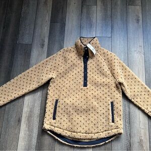 Vineyard Vines Women’s Navy/Camel Pullover Sherpa Size: M NWT